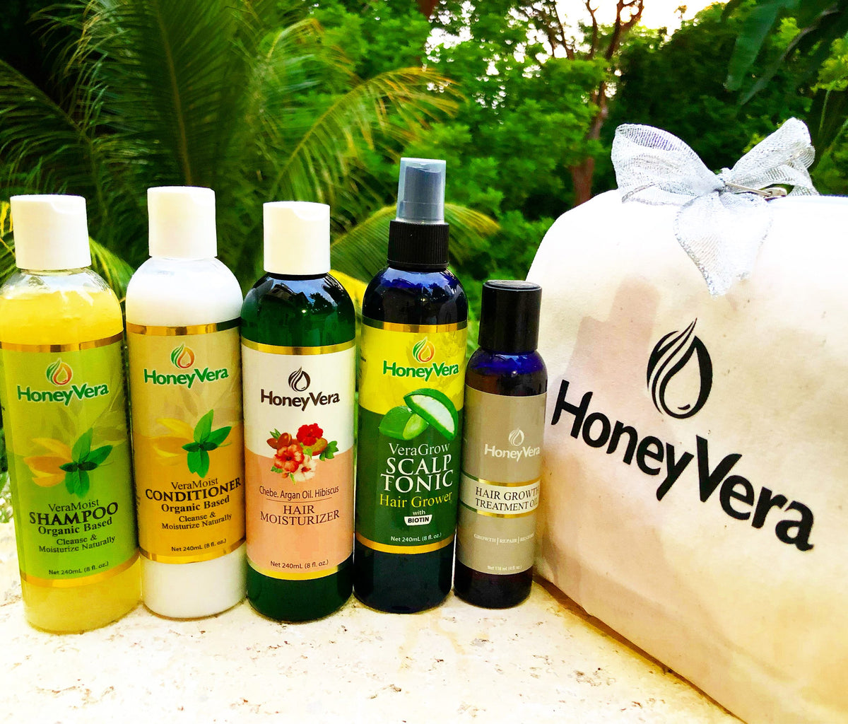 Hair Growth & Moisture Bundle with a clutch