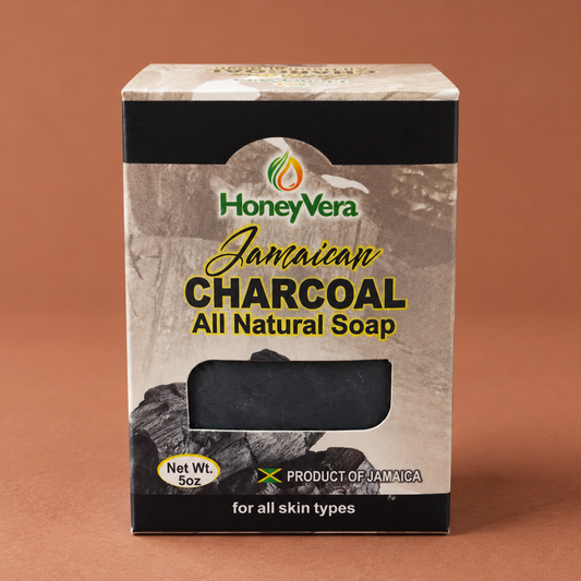 Charcoal Soap on a warm brown studio background