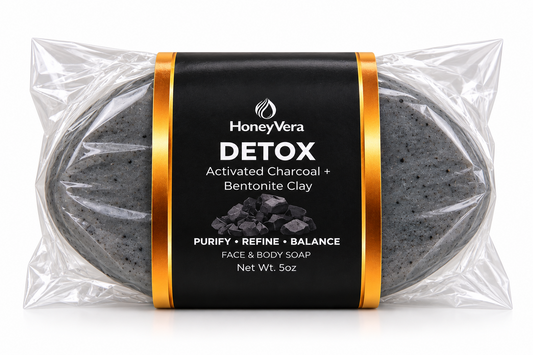 Detox Charcoal Soap Bar in packaging — 5 oz