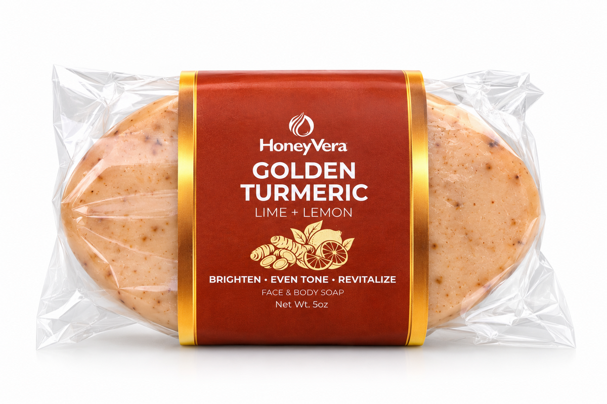Golden Turmeric Lime Soap Bar in packaging — 5 oz